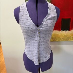 Women's Sleeveless Ribbed Top - White